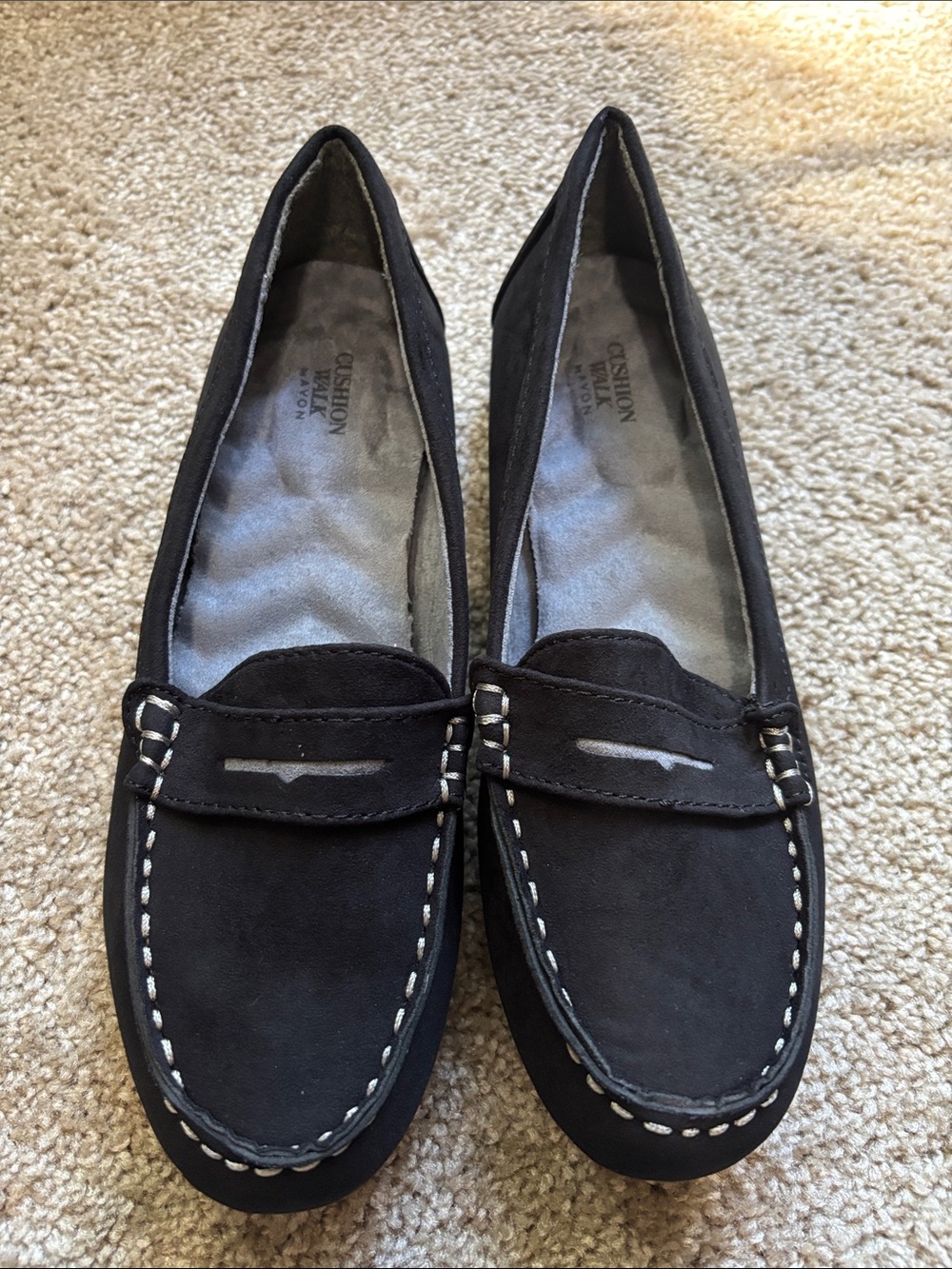 Cushion Walk Black Suede Slip-On Loafers Size 6